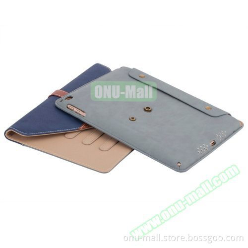 OEM Service Business Style Leather Protective Case for iPad Air 2 with 3 Gears Holder